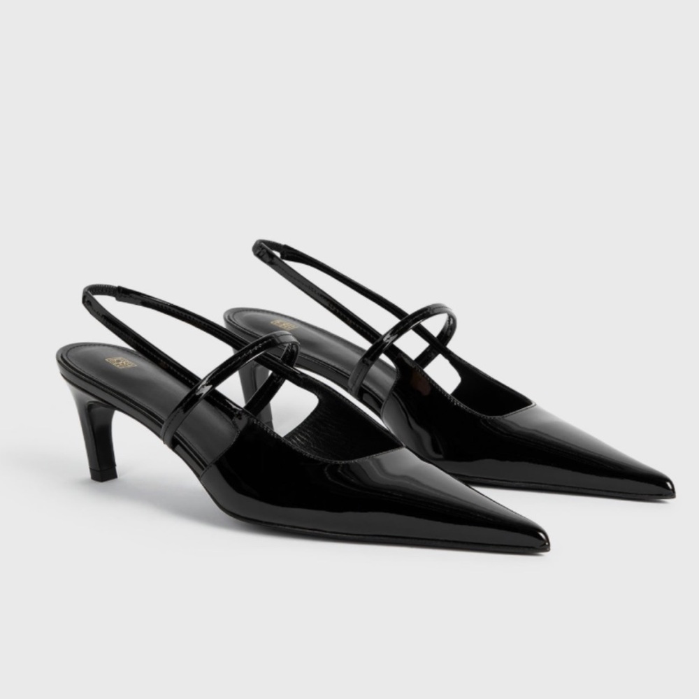 Toteme Sharp Slingback Pumps, 39, Black - Picture 3 of 17